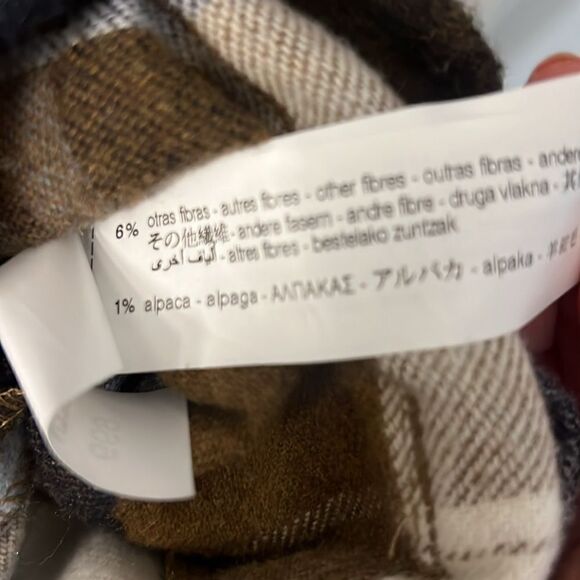 Zara Wool-Blend Plaid Overshirt Shacket Size XS - Picture 7 of 9